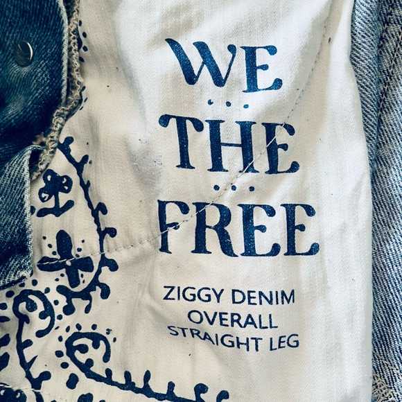 Free People Ziggy Washed Blue Denim Size Medium Overalls - Picture 6 of 12